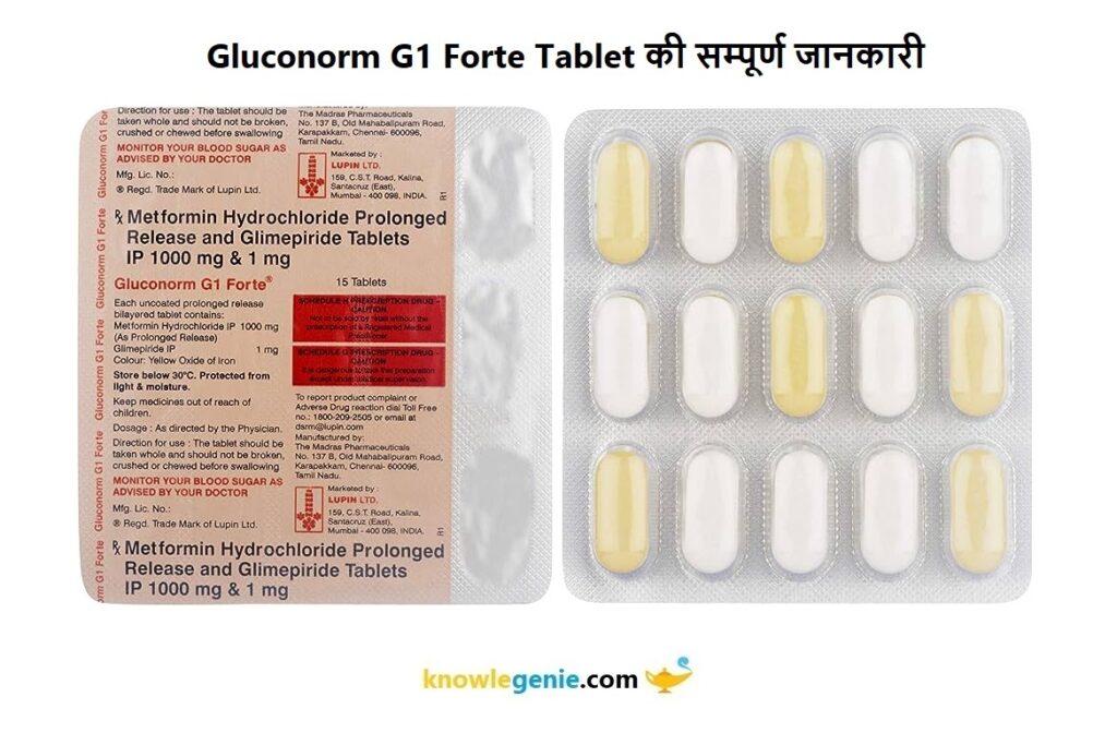 Gluconorm G1 Forte Tablet की सम्पूर्ण जानकारी