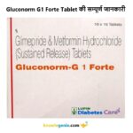 Gluconorm G1 Forte Tablet की सम्पूर्ण जानकारी